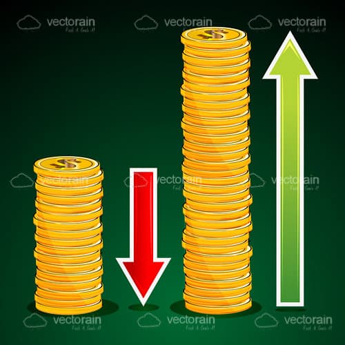 Stacked Coins in Loss and Profit